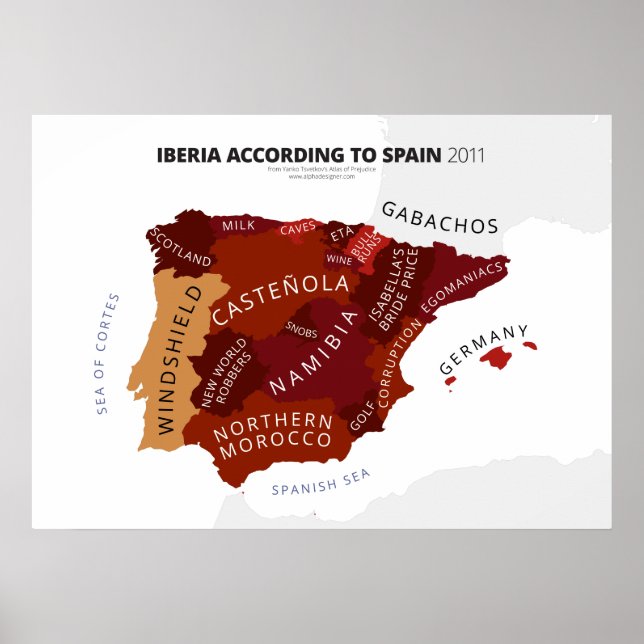 Póster Iberia según España (Frente)
