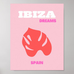 Póster Ibiza, España, Preppy, Preppy Room, Pink