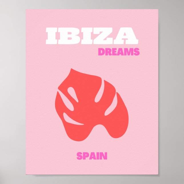 Póster Ibiza, España, Preppy, Preppy Room, Pink (Frente)