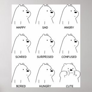 Póster Ice Bear Moods