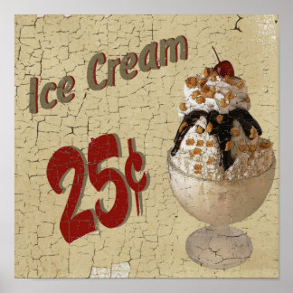 Póster Ice Cream 25 cents