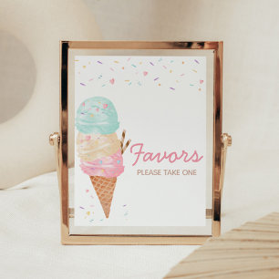 Póster Ice Cream Baby Shower Favors
