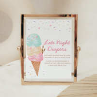 Ice Cream Baby Shower Tarde Noche Diapers