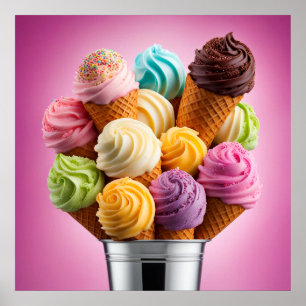 Póster Ice Cream Bouquet
