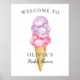 Póster Ice Cream Briam Shower Welcome Sign