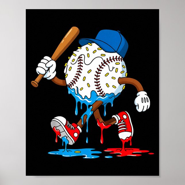 Póster Ice Cream Drip Baseball Sts Baseball Lifestyle Boy (Frente)