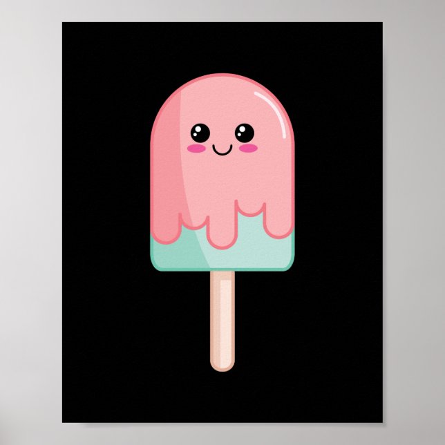 Póster Ice Cream Face Kawaii (Frente)