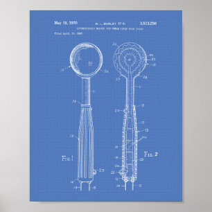 Póster Ice Cream Scoop 1970 Patent Art Blueprint