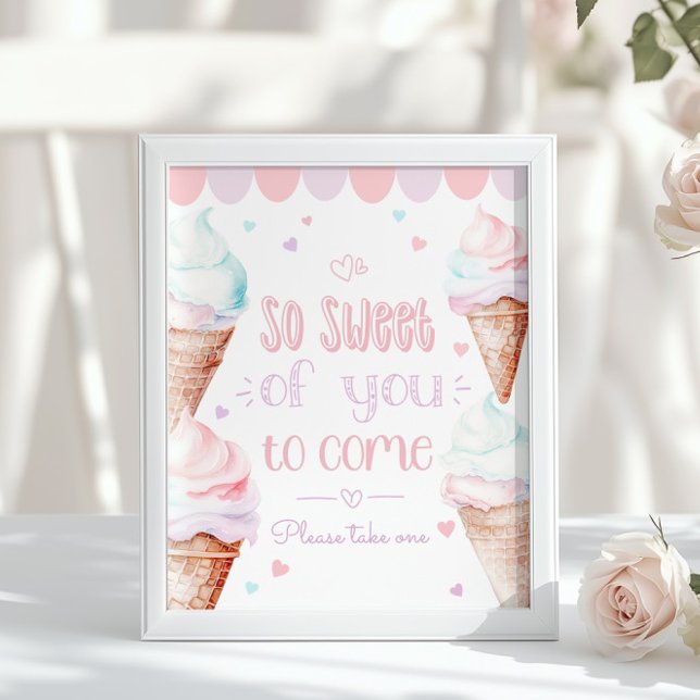 Póster Ice cream Sweet of you to come birthday pastel (Subido por el creador)