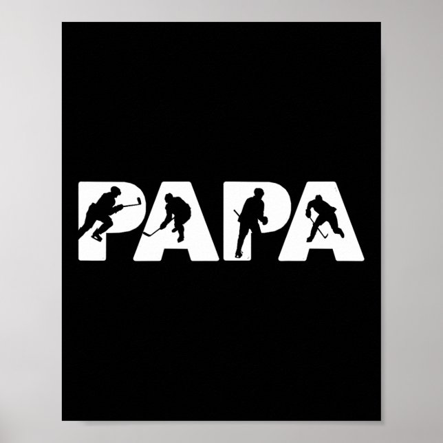 Póster Ice Hockey Papa Funny Dad Ice Hockey Dad  (Frente)