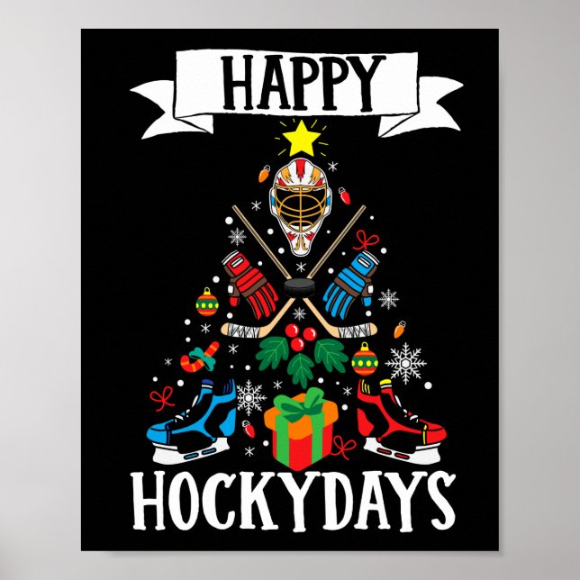 Póster Ice I Love Hockey Player Team Happy Hockeydays (Frente)