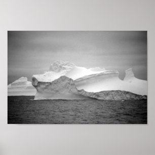 Póster Ice Iceberg Monocroma Antártica Icy Mountain