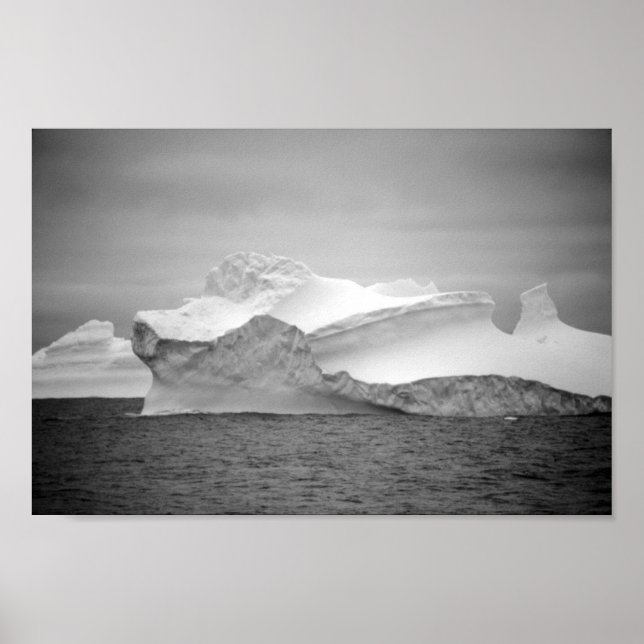 Póster Ice Iceberg Monocroma Antártica Icy Mountain (Frente)