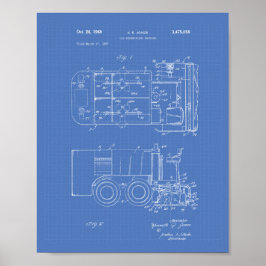 Póster Ice Machine 1969 Patent Art - Blueprint