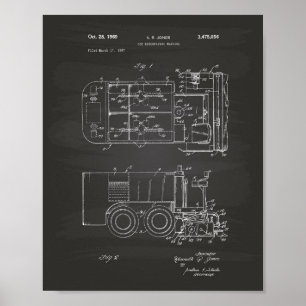 Póster Ice Machine 1969 Patent Art - Chalkboard
