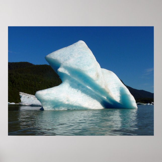 Póster Iceberg sobre el lago Mendenhall en Alaska (Frente)