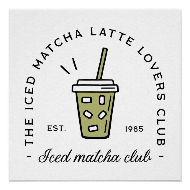 Póster Iced matcha lata los amantes del club wellness gir (Anverso)