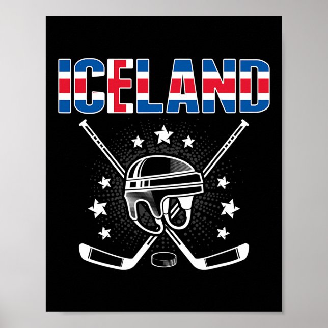 Póster Iceland Ice Hockey Lovers Jersey Icelandic Hockey  (Frente)