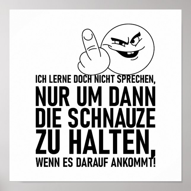 PÓSTER ICH LERNE DOCH NICHT SPRECHEN (Frente)