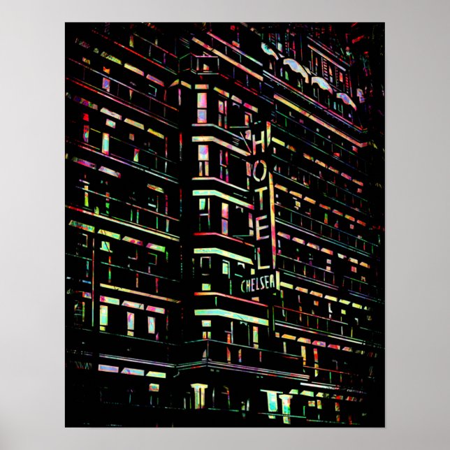 Póster Iconic Hotel Chelsea Nueva York (Frente)
