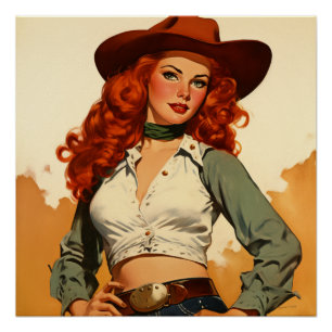 Póster Icónica Elegancia del Antiguo Oeste: Susurros Salv