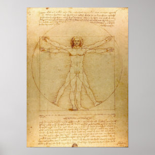 Póster Icónico Leonardo da Vinci Vetruvian Man