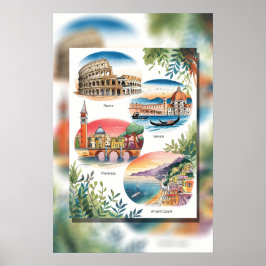 Póster Icónicos monumentos italianos