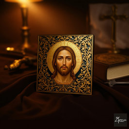 Póster Icono bizantino de Cristo - Jesús