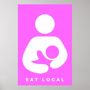 Póster Icono Comer local / Lactancia / Enfermería