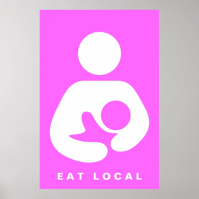 Póster Icono Comer local / Lactancia / Enfermería (Frente)