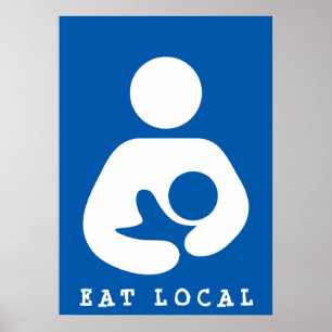Póster Icono Comer local / Lactancia / Enfermería
