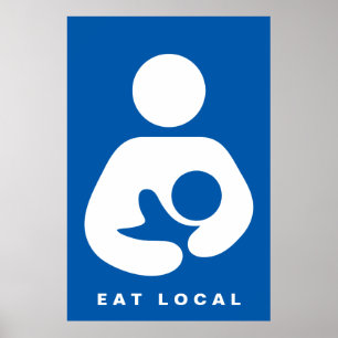 Póster Icono Comer local / Lactancia / Enfermería