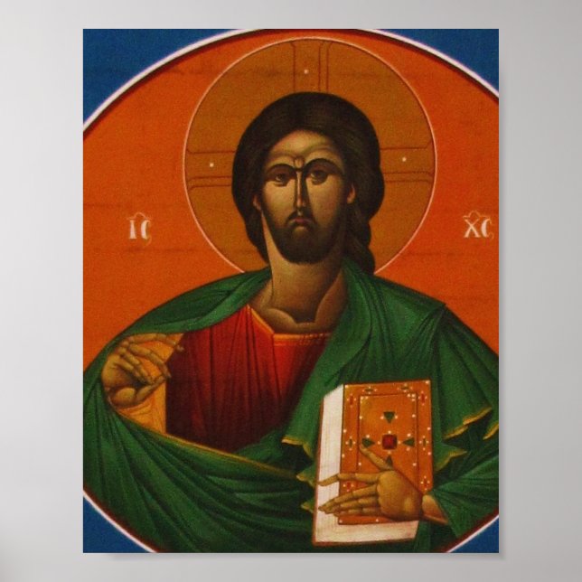 Póster Icono cristiano ortodoxo de Jesucristo (Frente)