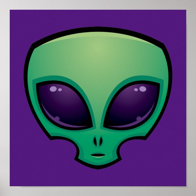 Póster Icono de cabeza de Alien (Frente)