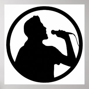 Póster Icono de cantante - Logo de Karaoke