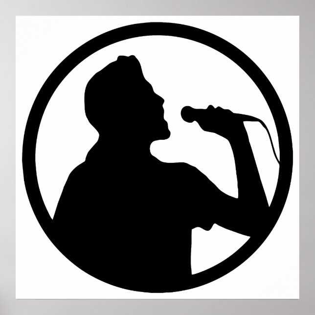 Póster Icono de cantante - Logo de Karaoke (Frente)
