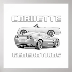 Póster Icono de coche deportivo americano
