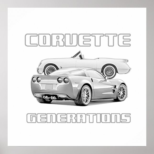 Póster Icono de coche deportivo americano (Frente)