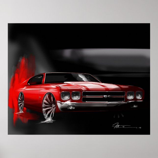Póster Icono de coche muscular (Frente)