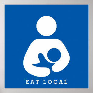 Póster Icono de comer local / amamantamiento / lactancia