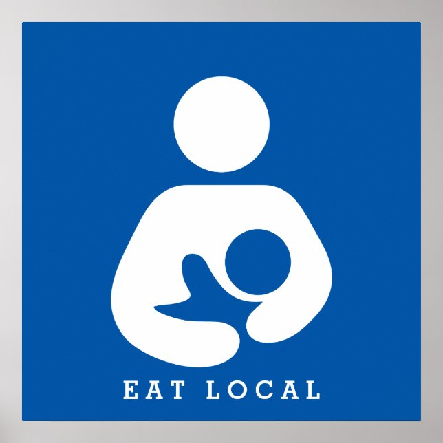 Póster Icono de comer local / amamantamiento / lactancia (Frente)