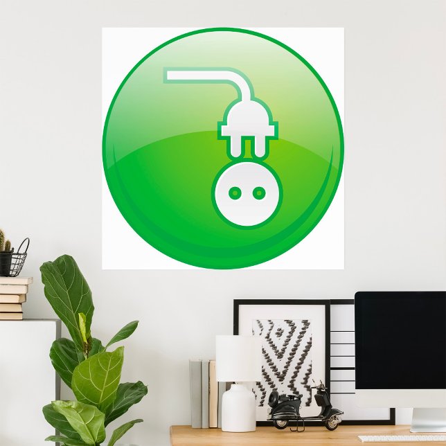 Póster Icono de enchufe eléctrico verde (Subido por el creador)