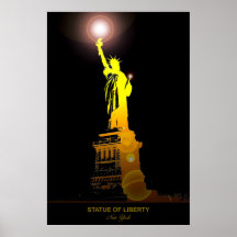 Icono de la libertad: Afiche de viaje de la estatu