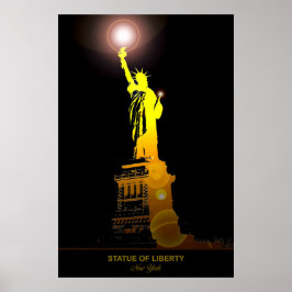 Póster Icono de la libertad: Afiche de viaje de la estatu