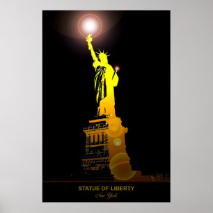 Póster Icono de la libertad: Afiche de viaje de la estatu