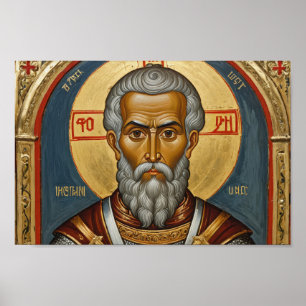 Póster Icono de la religión ortodoxa, un santo