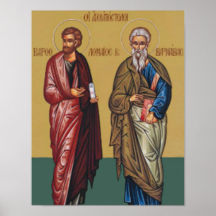Póster Icono de los Santos Bartolomé y Bernabé