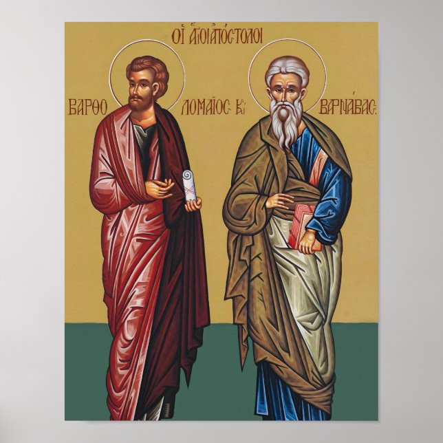 Póster Icono de los Santos Bartolomé y Bernabé (Frente)