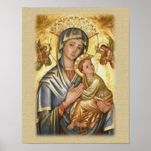Póster Icono de nuestra Señora de la Ayuda Perpetua