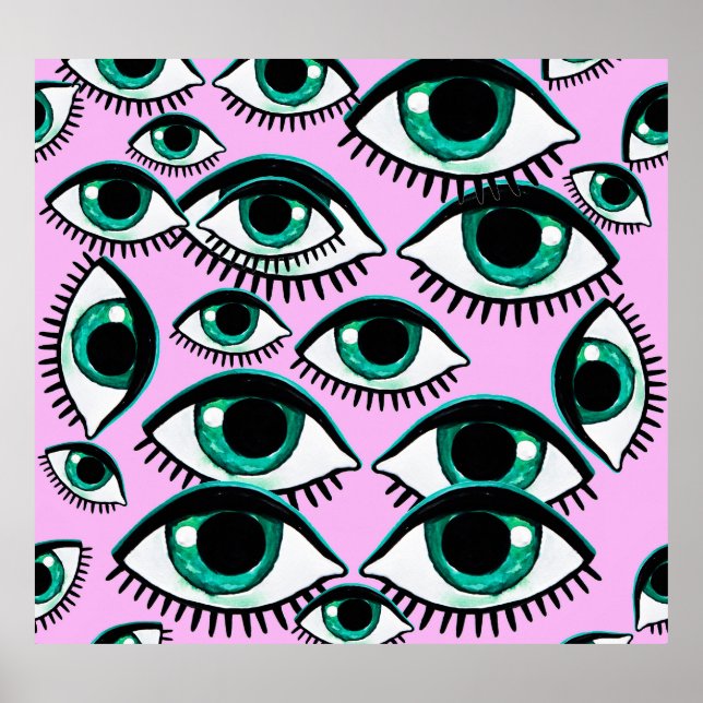 Póster Icono de resumen de ojos de montaña (Frente)